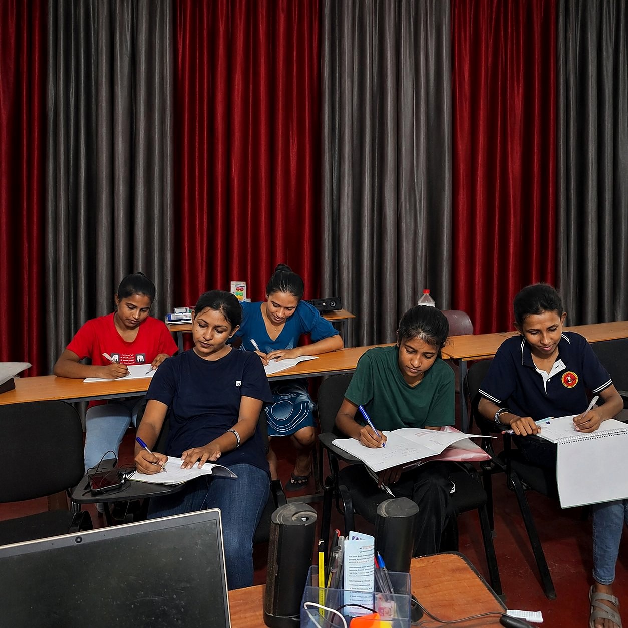 Class writing practice session